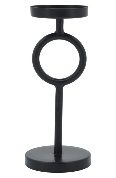 Sagebrook Home Assorted 3-pack Metal 10" Ring Candle Holders In Black