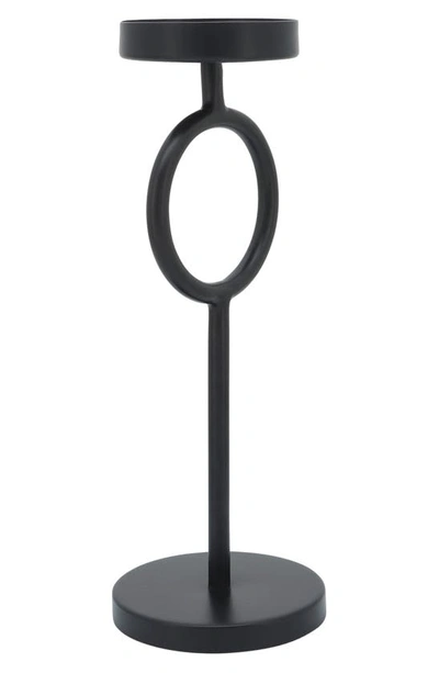 Sagebrook Home Metal Ring Candle Holder In Black
