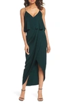 Shona Joy Luxe Frill Tulip Hem Maxi Dress In Emerald