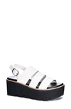 Dirty Laundry Pendulum Platform Sandal In Off White Faux Leather