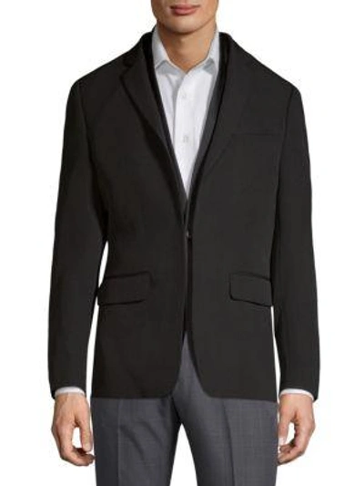 Givenchy Double-layer Wool Blazer In Black