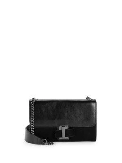 Halston Heritage Convertible Leather Box Clutch In Black