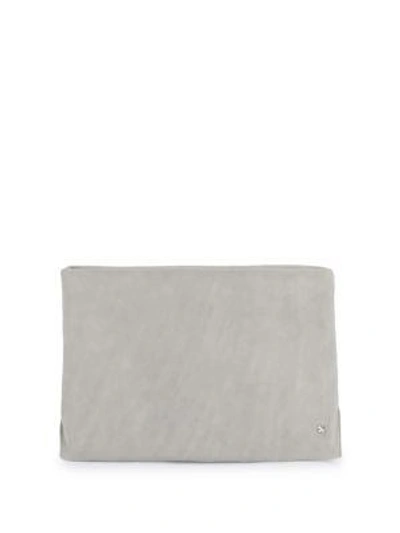 Halston Heritage Classic Suede Clutch In Dove Grey