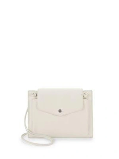 Halston Heritage Classic Leather Crossbody Bag In White