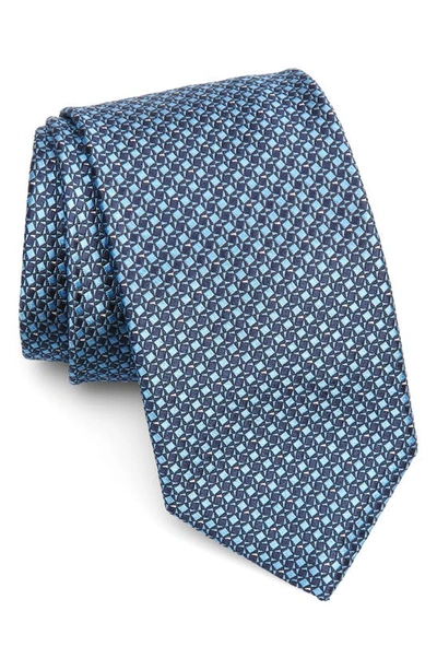 Canali Micro Neat Silk Classic Tie In Light Blue