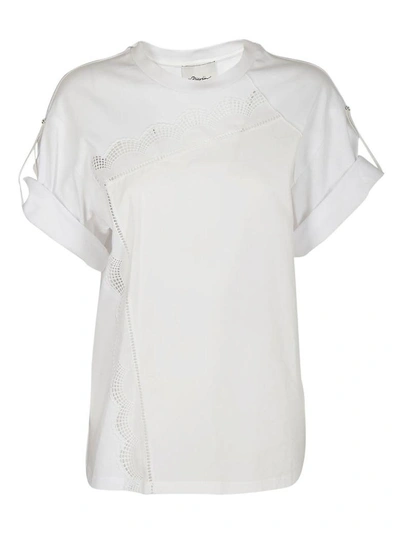 3.1 Phillip Lim / フィリップ リム Embroidered T-shirt In Bianco