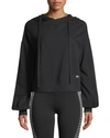 Alo Yoga Social Long-sleeve Hooded Top In Black