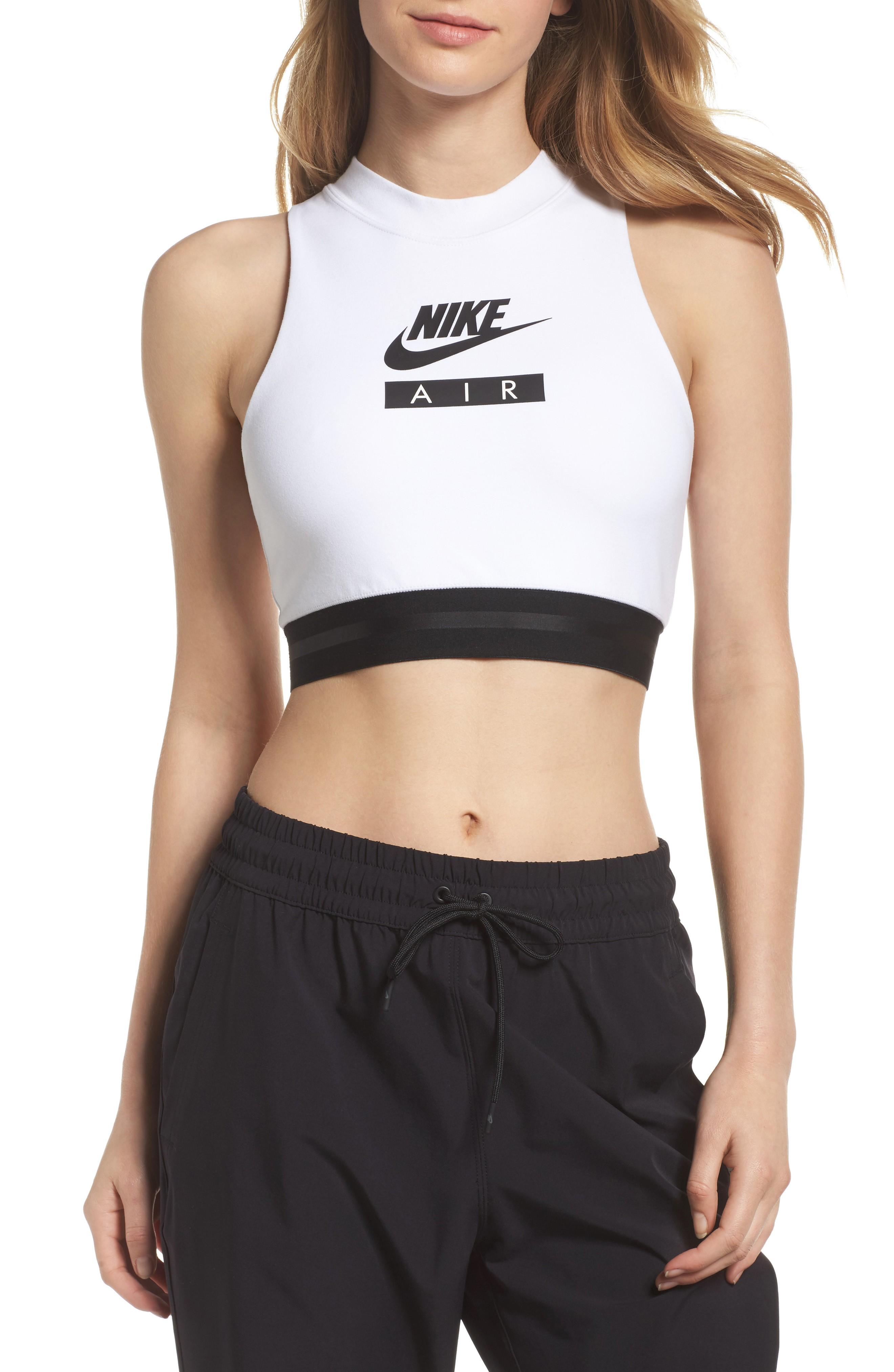 nike air white crop top