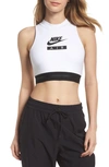 Nike Sportswear Air Crop Top In White/ Black/ Black