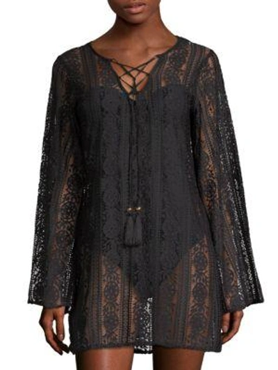 Pilyq Ariana Lace Tunic Coverup In Midnight