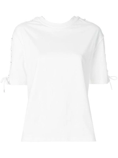 Mcq By Alexander Mcqueen Lace-up Detail T-shirt In White
