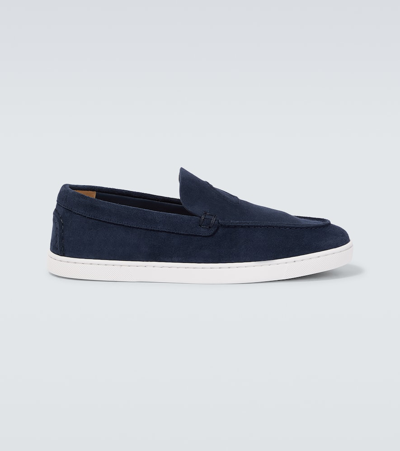 Christian Louboutin Varsiboat Suede Loafers In Blue