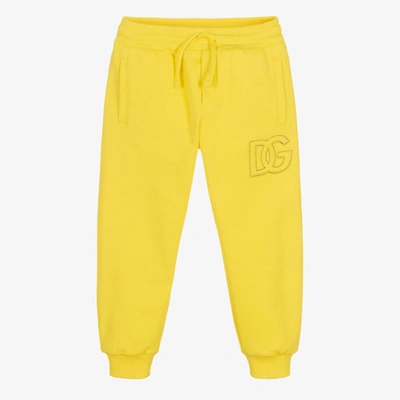 Dolce & Gabbana Kids' Boys Yellow Crossover Dg Logo Joggers