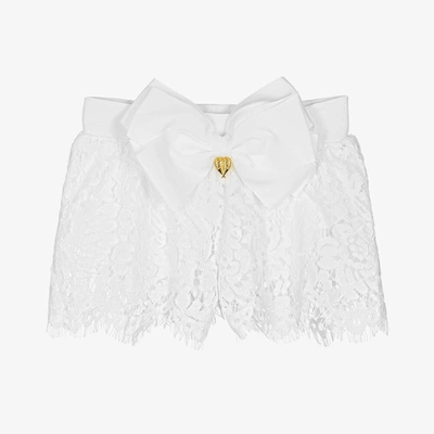 Angel's Face Kids' Girls White Cotton Lace Shorts