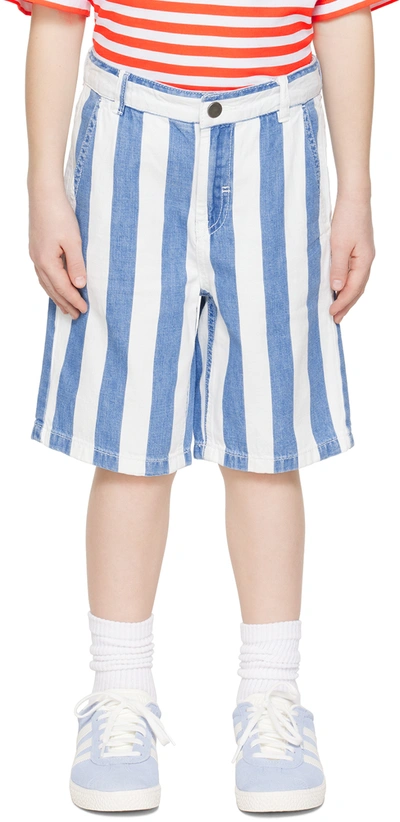 Stella Mccartney Kids Blue & White Funfair Denim Shorts