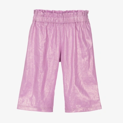 Everything Must Change Babies' Girls Purple Linen & Lurex Trousers