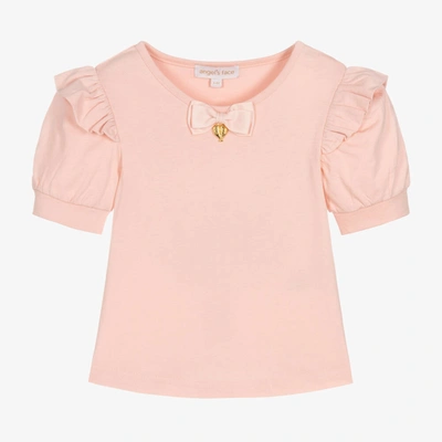 Angel's Face Kids' Girls Pink Ruffle Cotton T-shirt