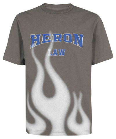 Heron Preston Law Flames T-shirt In Grey