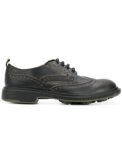 Pezzol Perforated Derby Shoes In Black