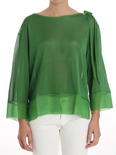 Alberta Ferretti Silk And Viscose Sweater In Green