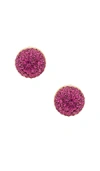 Marc Jacobs Pave Circle Studs In Fuchsia