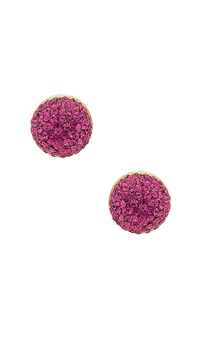 Marc Jacobs Pave Circle Studs In Fuchsia
