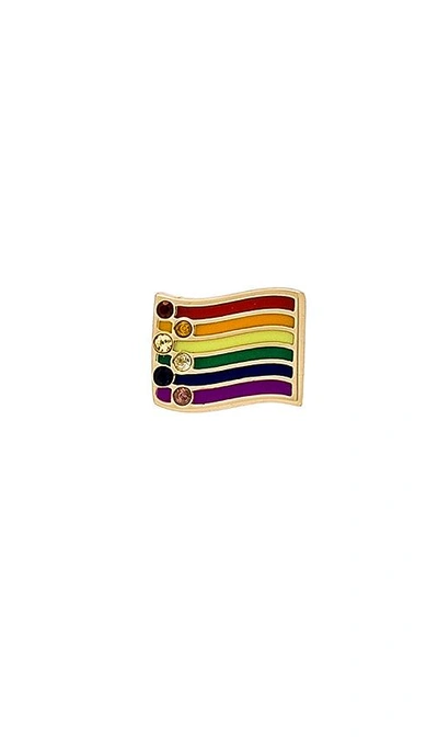 Marc Jacobs Rainbow Flag Single Stud In Red