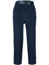 Max & Moi Eyelet Detail Cropped Trousers In Blue