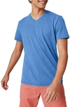 Lucky Brand V-neck Burnout T-shirt In Monaco Blue