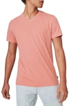 Lucky Brand V-neck Burnout T-shirt In Mineral Red