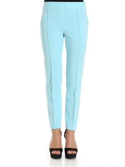 Boutique Moschino Crepe Trousers In Light Blue