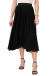1.state Floral Release Pleat Midi Skirt In Rich Black
