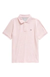 Vineyard Vines Kids' Edgartown Piqué Performance Polo In 3084 Pink