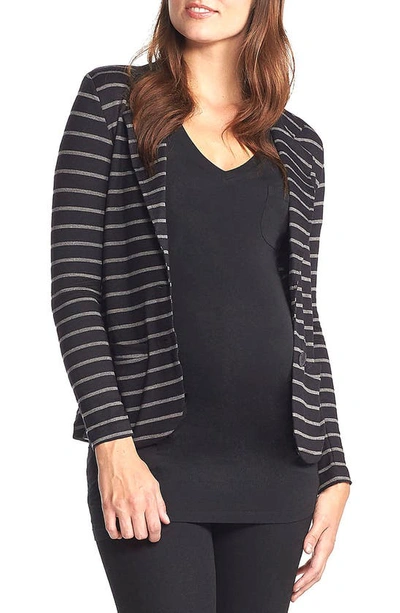 Tart Maternity Essential Maternity Blazer In Black/ Grey Stripe