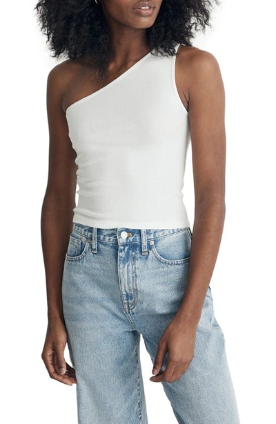 Madewell Brightside One-shoulder Tank In Eyelet White
