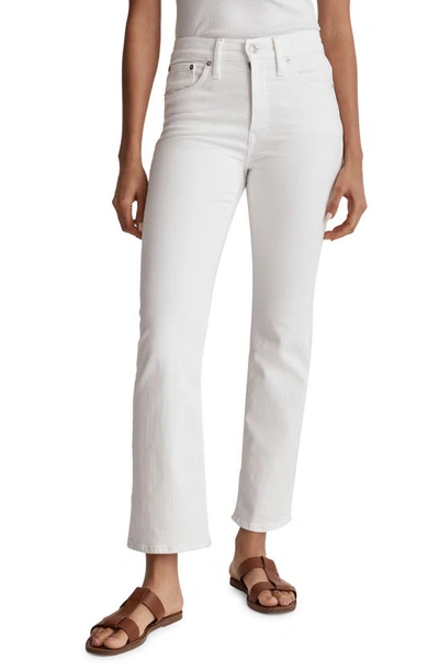 Madewell Kick Out Crop Flare Jeans In Pure White