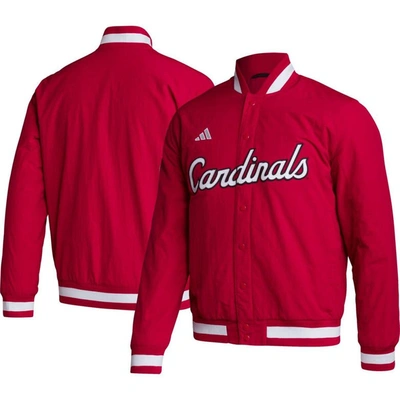 Adidas Originals Adidas Red Louisville Cardinals Baseball Coaches Full-snap Jacket