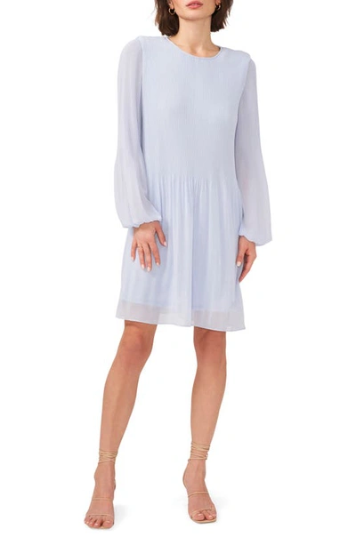 Halogen Plissé Long Sleeve Dress In Kentucky Blue