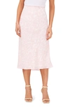 Halogen Print Pull-on Midi Skirt In Pink