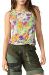Sanctuary Twisted Floral Cotton Blend Tank In Multi