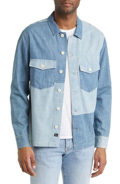 Rails Kerouac Patchwork Cotton Denim Button-up Shirt Jacket In Indigo Mix Patchwork