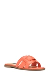 Nine West Germani Slide Sandal In Orange Croco