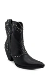 Zigi Angola Studded Western Boot In Black Leather