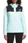 The North Face Antora Water Repellent Jacket In Black/ Skylight Blue
