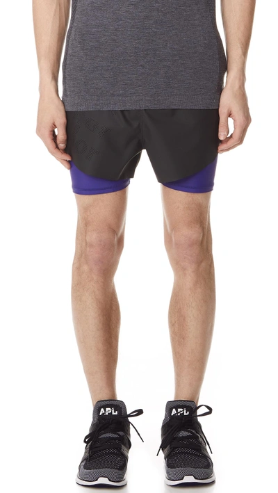Adidas By Kolor Coated Shorts In Black