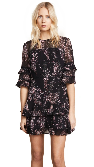 Keepsake Light Up Mini Dress In Black Wildflower Floral | ModeSens