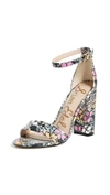 Sam Edelman Yaro Ankle Strap Sandal In Retro Floral Print Fabric