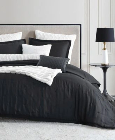 Karl Lagerfeld Silky Cloud 3 Piece Comforter Set, King Bedding In Black