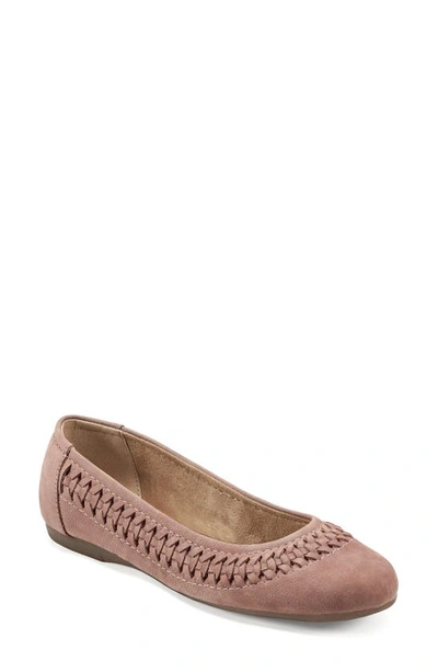 Earth Women's Jett Woven Round Toe Slip-on Dress Flats In Light Pink Nubuck