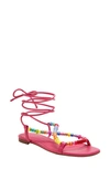 Katy Perry Women's The Halie Bead Lace-up Sandals In Fuchsia Pink